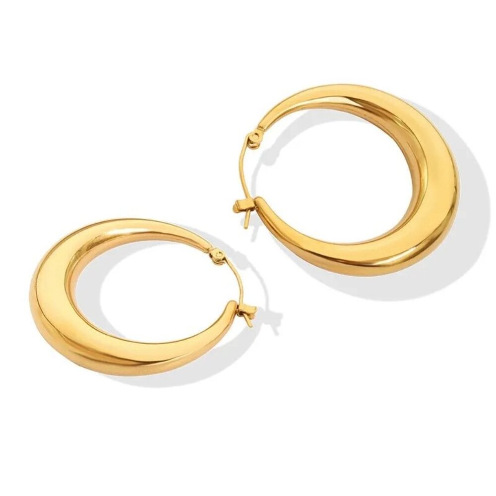 Titanium Steel Hoop Earrings Plating Stainless Steel Earrings
